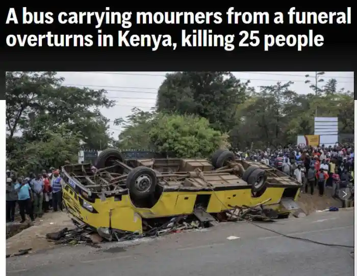 肯尼亚大巴坠崖酿惨剧 25人丧生引关注